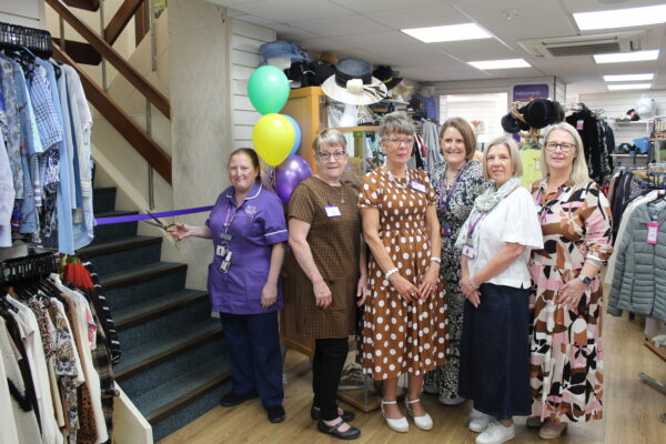 Nurse Kathy, volunteers Carole and Cheryl, Paula from the retail team, Shop Manager Cheryl, Linda from the retail team