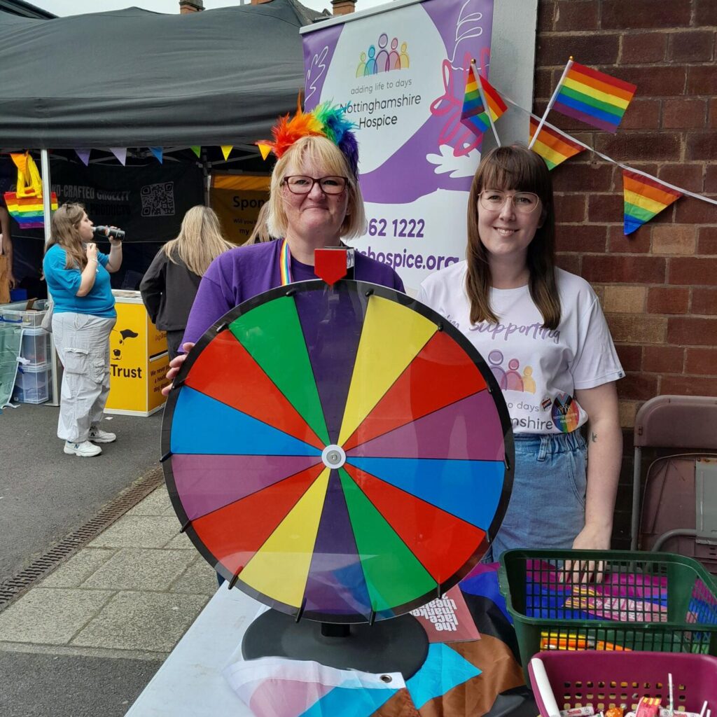 Staff hosting a stall at Notts Pride 2024